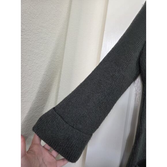 Soft Surroundings Alpaca Wool Blend Ruffle Collar Gray Cardigan, Women's Medium - Picture 7 of 15